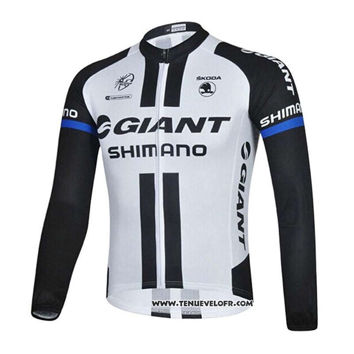2021 Maillot Cyclisme Giant Alpecin Noir Blanc Manches Longues et Cuissard